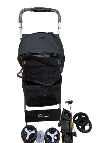 Pet Stroller Dog Cat Cage Carrier Travel Pushchair Foldable Pram 4 Wheels