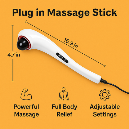 Electric Handheld Massager with 8 Heads – Full Body Vibration Massager for Back, Neck, Legs & Feet-NEW