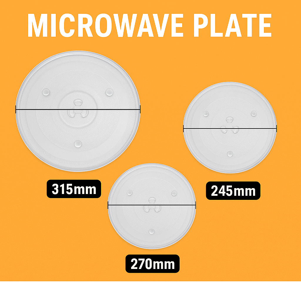 Microwave Glass Turntable Plate – Replacement Tray (245mm / 270mm / 315mm)-SN510-NEW