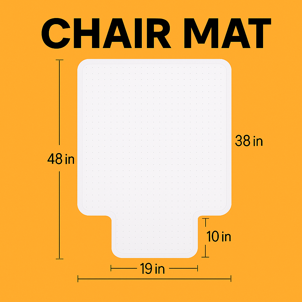 Office Chair Floor Mat Protector- Gripper (Carpet) & Flat (Hard Floor)-NEW