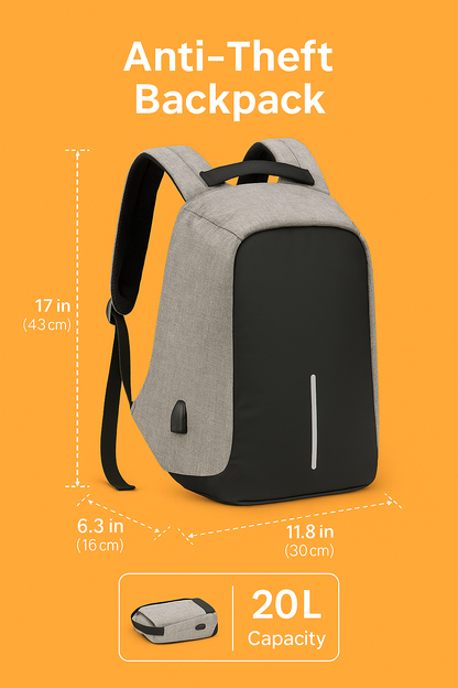 Anti-Theft Laptop Backpack Waterproof with USB Charging Port NEW