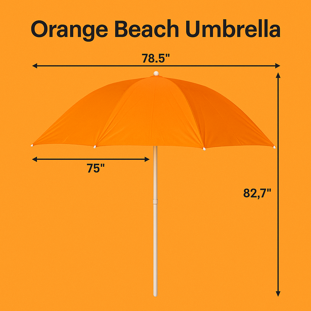 180cm Beach Umbrella Sun Shade – 150cm Wide Outdoor XL Size -NEW