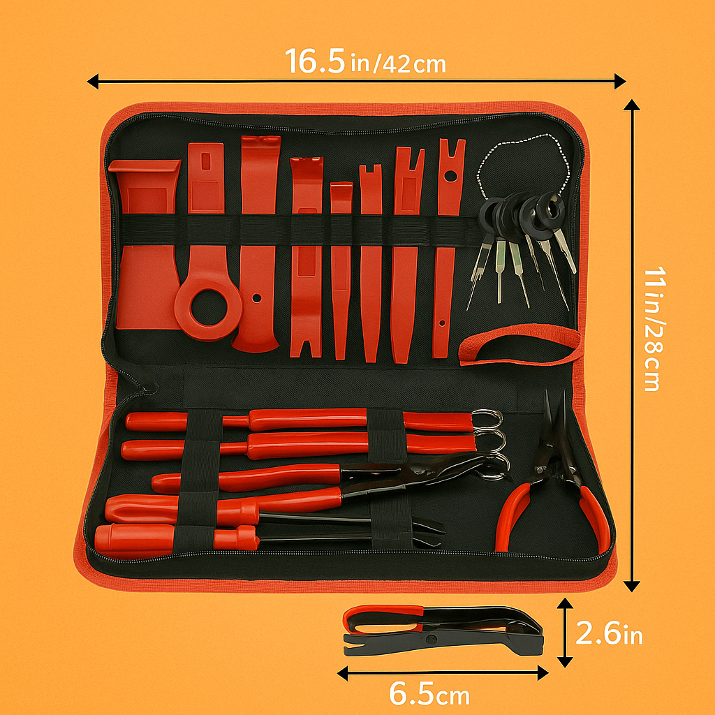 45PCS Car Trim Removal Tool Kit – Auto Interior Pry Bar, Dash, Door Panel Set -New