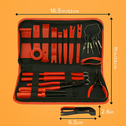 45PCS Car Trim Removal Tool Kit – Auto Interior Pry Bar, Dash, Door Panel Set -New