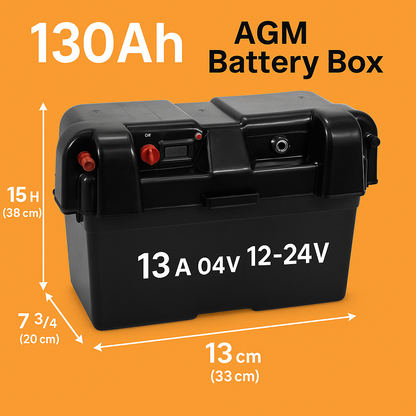 Heavy-Duty AGM Battery Box with USB & 12V Socket | External Terminals | Protective Power Storage Case-NEW