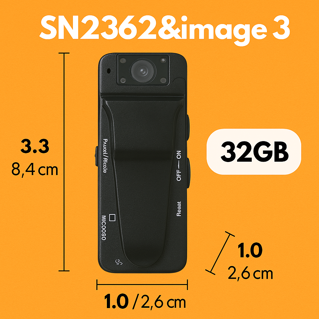 1080P Mini Police Body Camera with 180° Rotation & IR Night Vision-NEW
