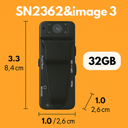 1080P Mini Police Body Camera with 180° Rotation & IR Night Vision-NEW