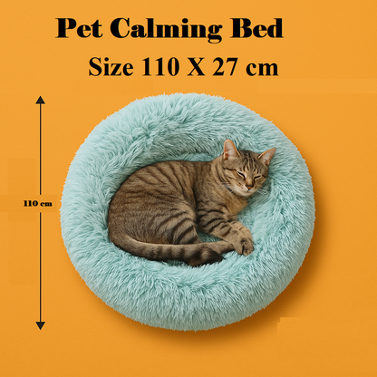 Dog Calming Pet Bed Large 90cm– Anti-Anxiety Plush Bed New