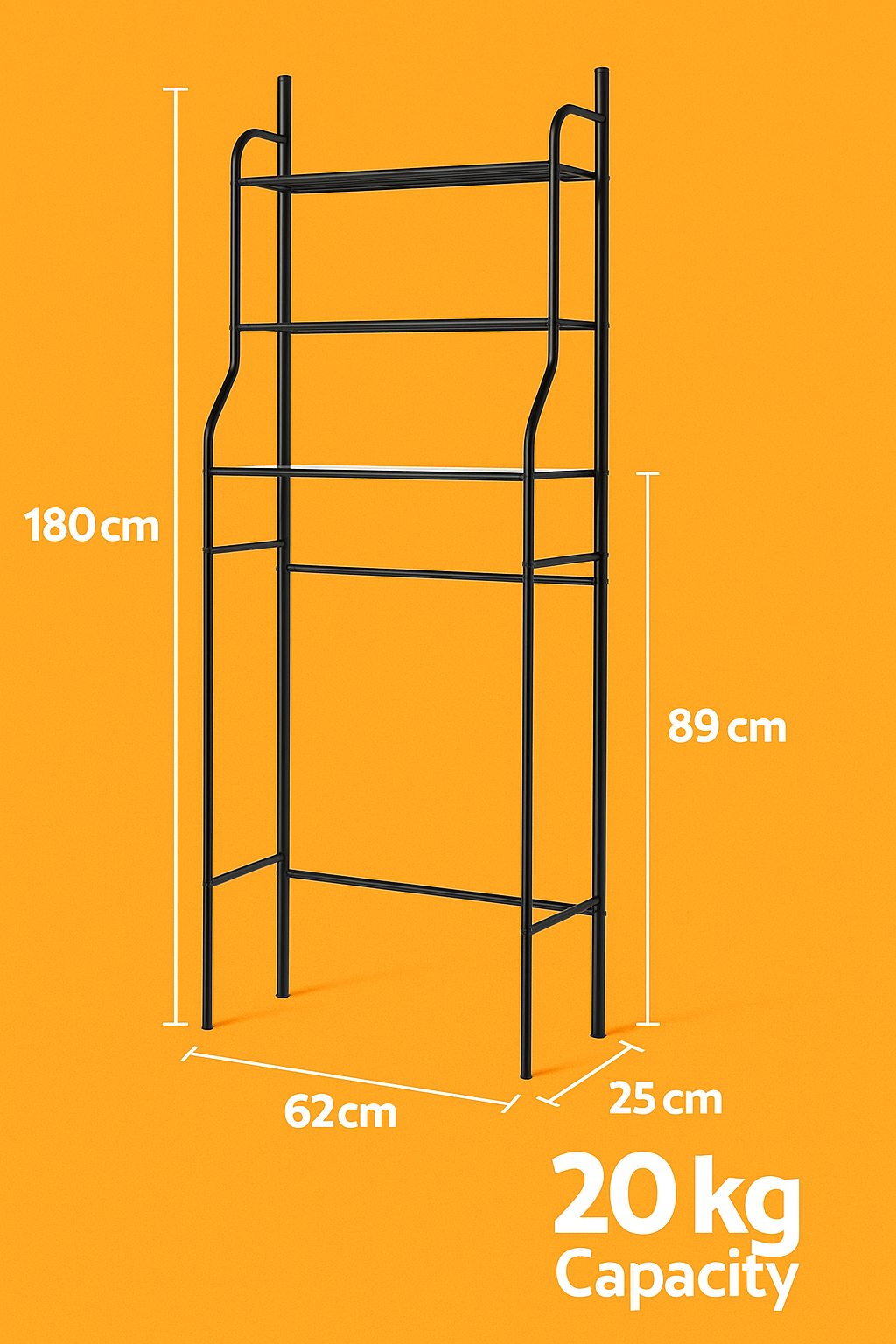 3-Tiers Over Toilet Shelf Bathroom Rack Laundry Washing Machine Storage Shelves-NEW