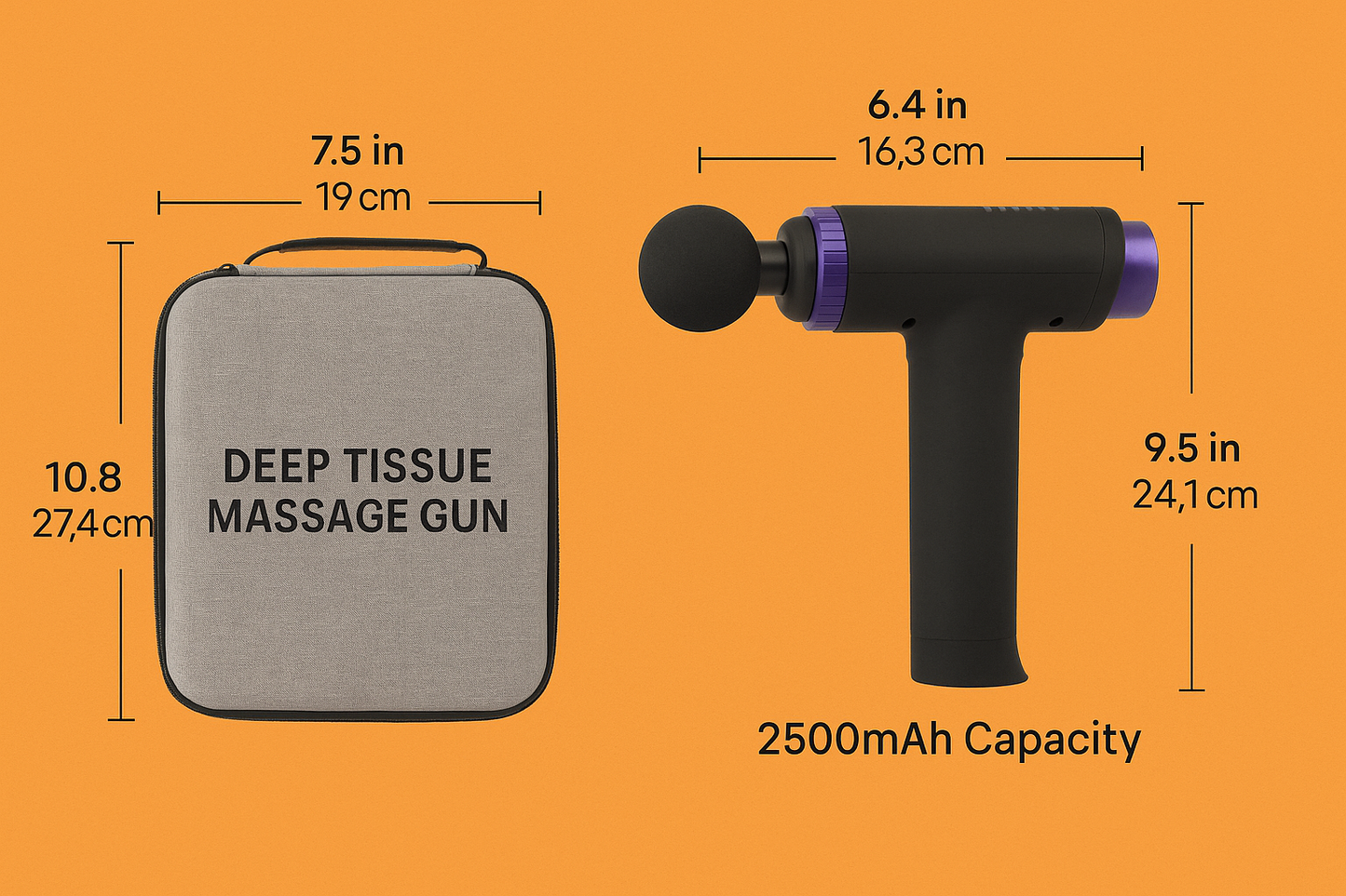 LCD Massage Gun 8 Heads Deep Tissue Massager with 22 Gears & Touch Screen -NEW