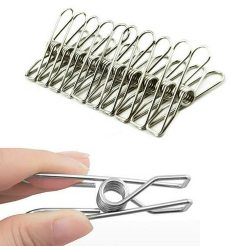 100X Stainless Steel Clothes Pegs Hanging Clips Laundry Windproof Clamp AU