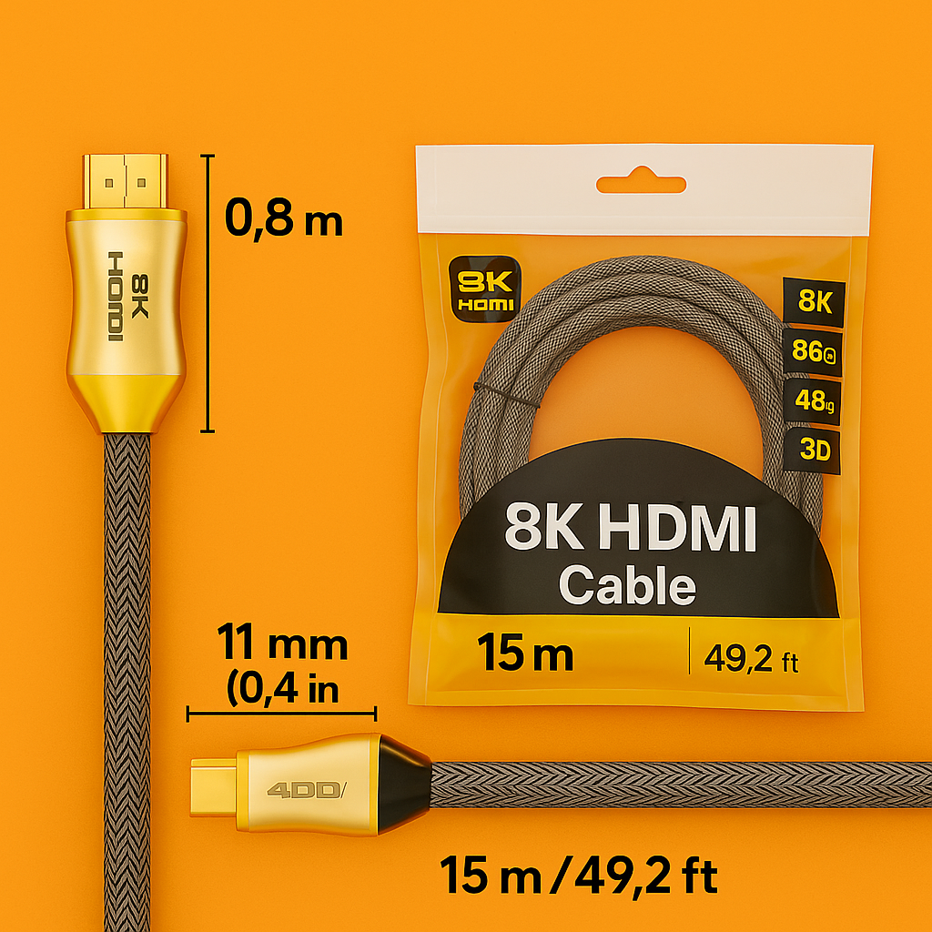 8K HDMI 2.1 Braided Cable-New