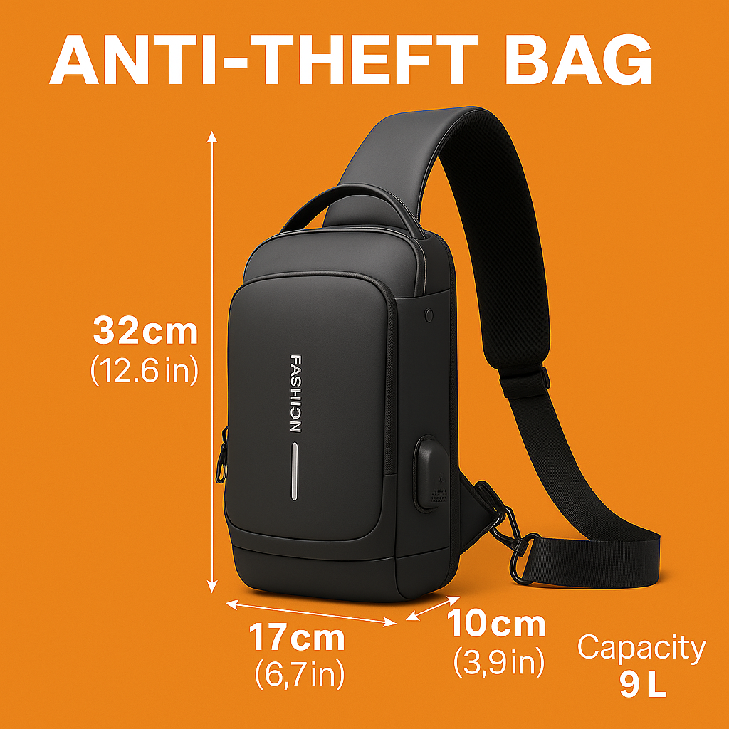 USB Charging Anti-Theft Shoulder Bag-NEW