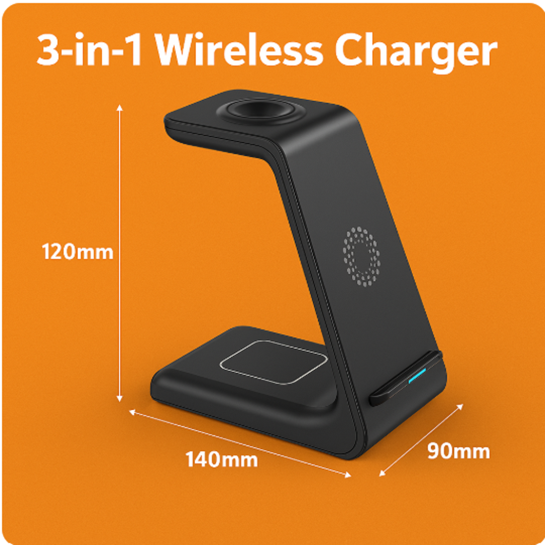 3-in-1 Wireless Fast Charging Dock Station for Apple Devices-NEW