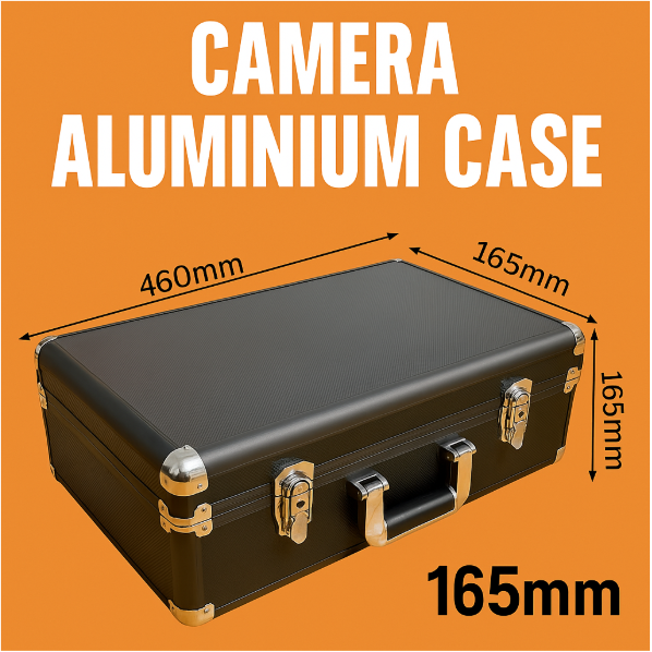 Camera Aluminium Hard Case with Foam Insert & Carry Strap – Large & Lockable-NEW