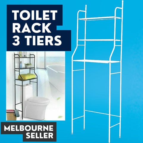 3 Tiers Toilet Shelf Bathroom Rack Over Laundry Washing Machine Storage Shelves