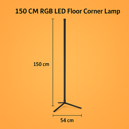 150CM RGB LED Floor Corner Lamp with Bluetooth App & Remote Control-NEW