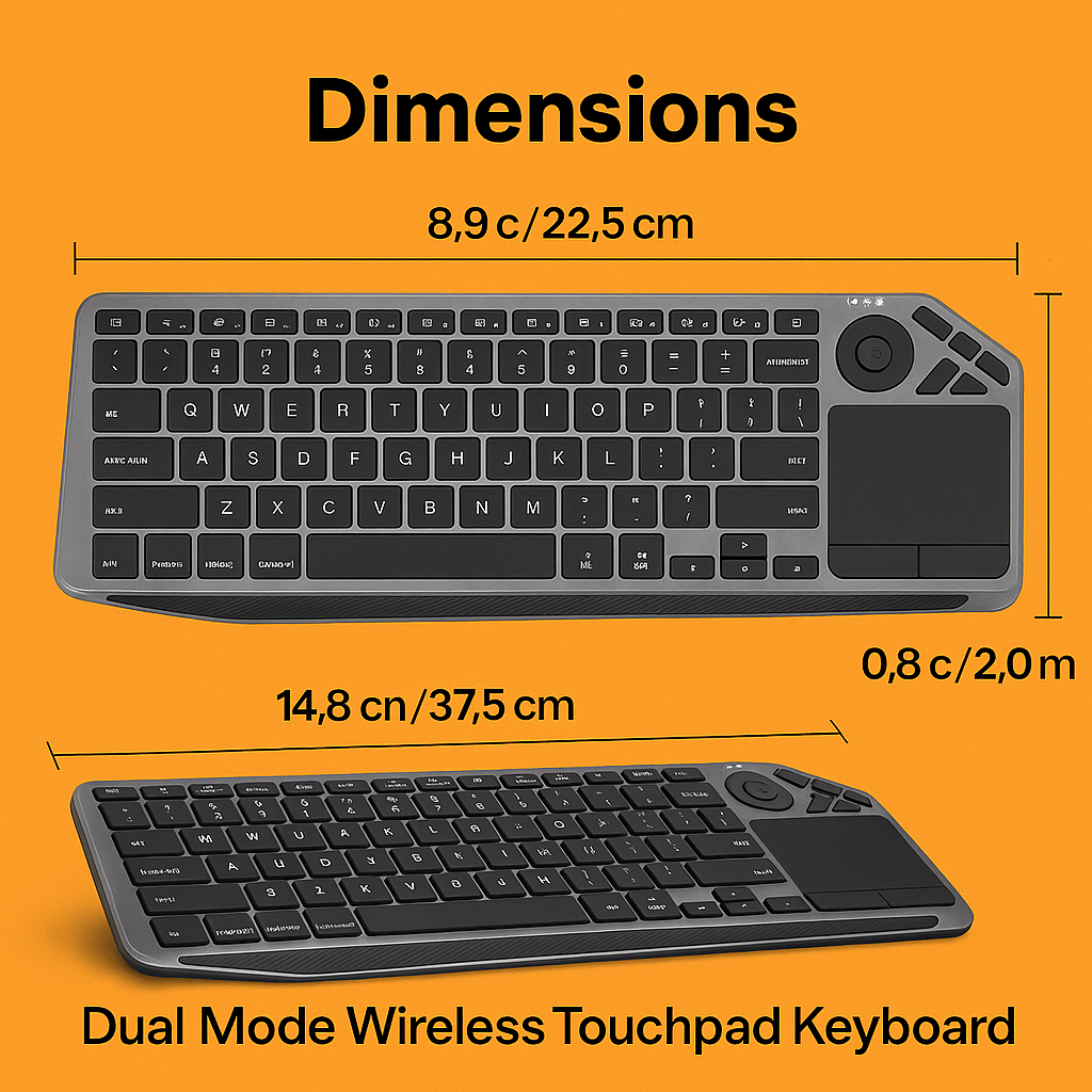 2.4G Wireless Backlit Touchpad Keyboard for Smart TV, Tablets & PC-NEW