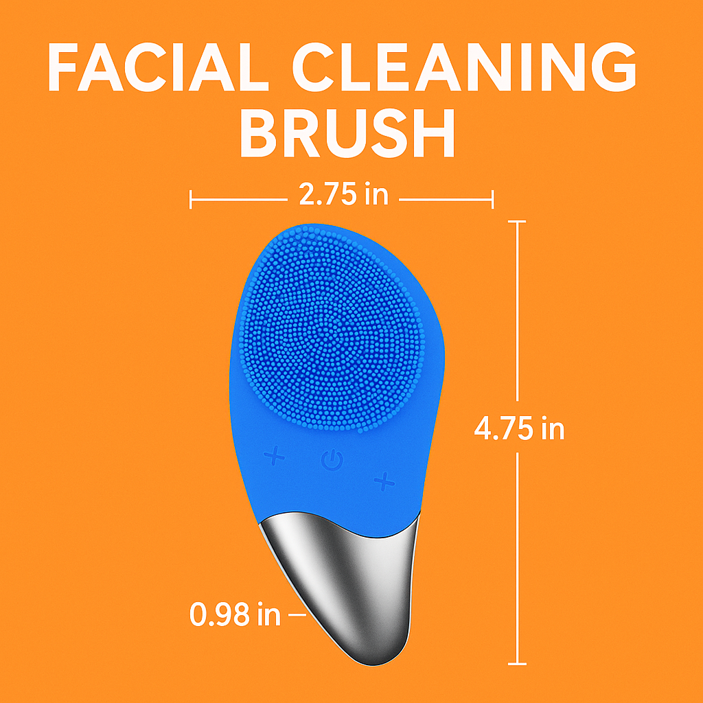 Facial Massager Brush Silicone Face Cleansing Electric Scrubber Skin Cleaner AU-NEW