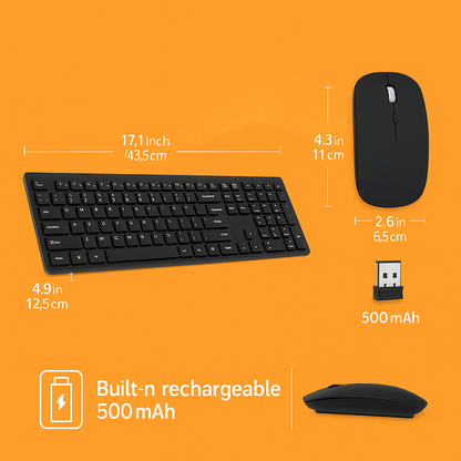 Slim Wireless Keyboard & Mouse Combo New