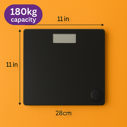 Electronic Digital Bathroom Scale – 180kg Capacity Glass Body Weight Scale -NEW