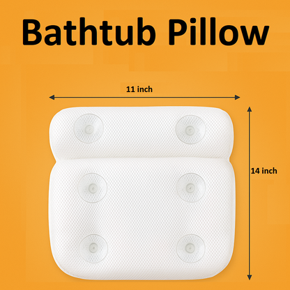 3D Mesh Bath Pillow – Breathable Bathtub Cushion with Neck & Back Support-NEW