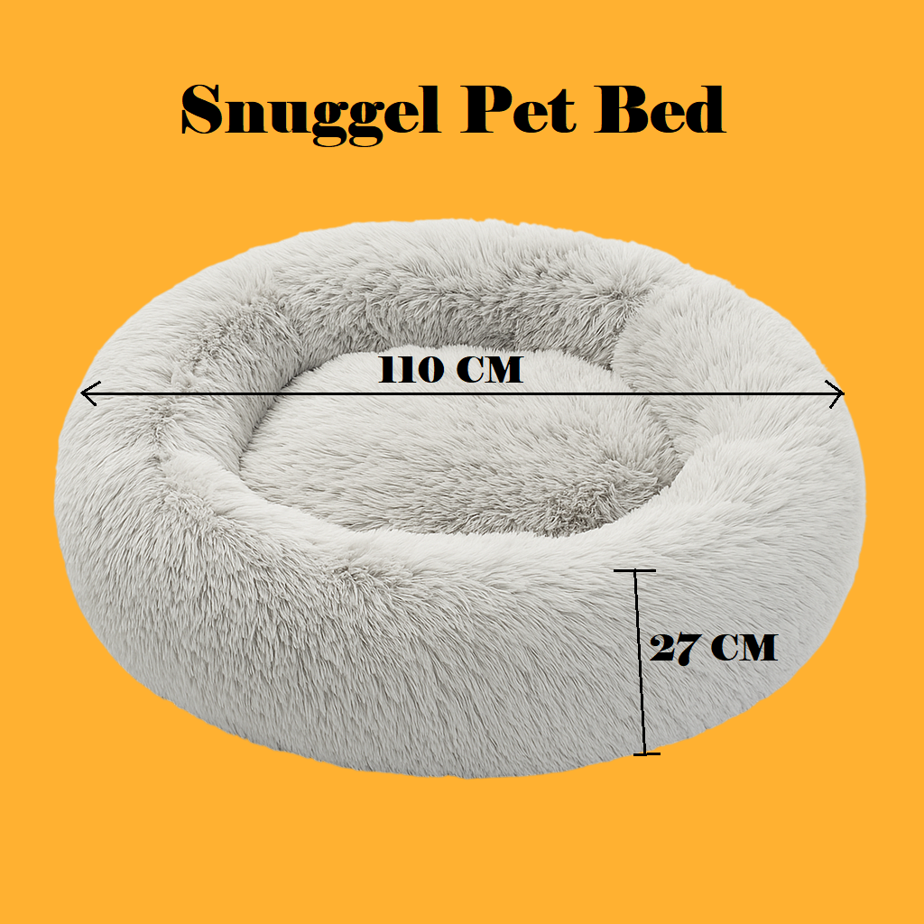 Pet Calming Plush Bed for Cats & Dogs | Snuggle Donut Bed 110×27 CM-NEW