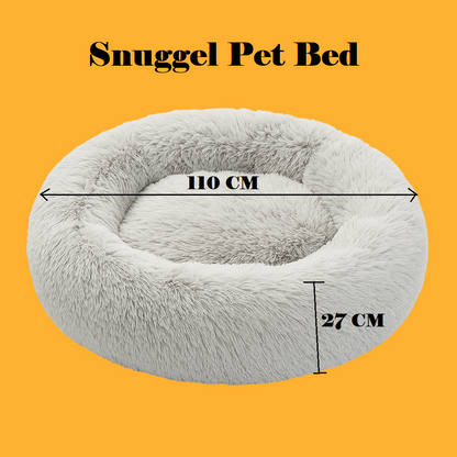 Pet Calming Plush Bed for Cats & Dogs | Snuggle Donut Bed 110×27 CM-NEW