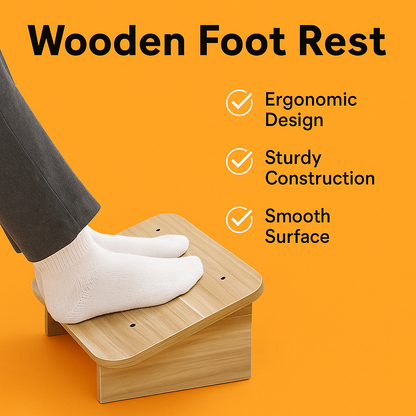Wooden Non-Slip Desk Foot Rest Stool-NEW