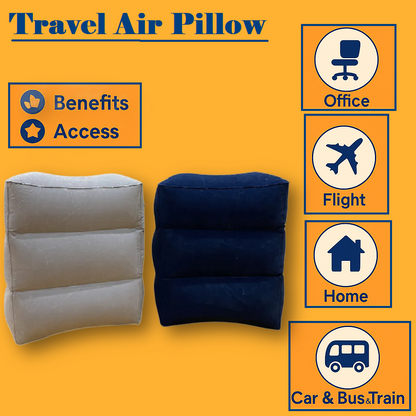 Inflatable Foot Rest Travel Air Pillow Cushion – For Home, Office, and Travel Use-NEW