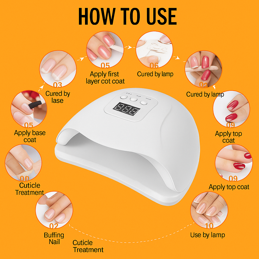 48W USB Sun Five UV LED Nail Lamp – Professional Gel Polish Dryer NEW
