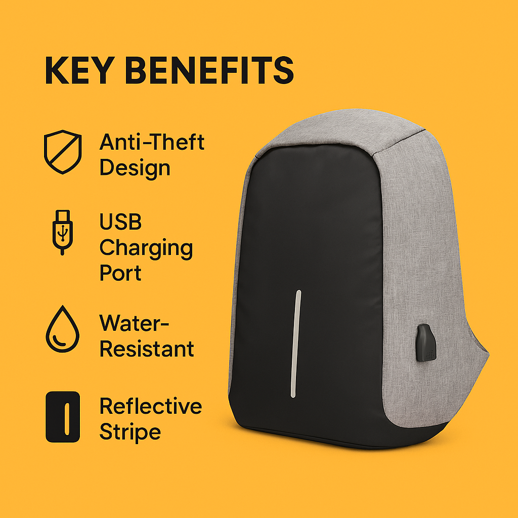 Anti-Theft Laptop Backpack Waterproof with USB Charging Port NEW