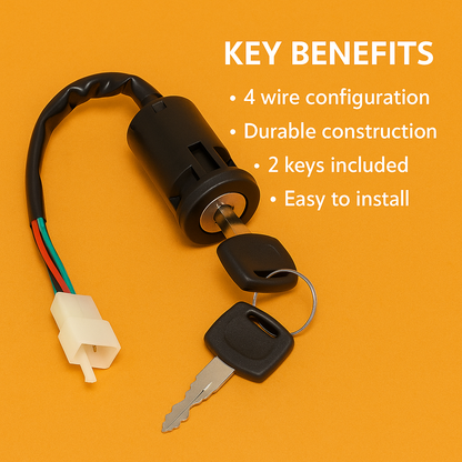 4 Wire Ignition Key Barrel Switch-NEW