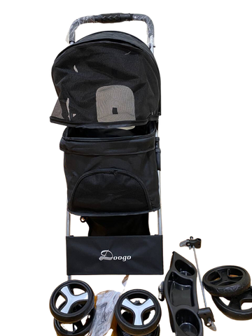 Pet Stroller Dog Cat Cage Carrier Travel Pushchair Foldable Pram 4 Wheels