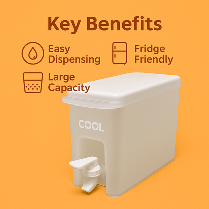 3.5L Refrigerator Cold Kettle – Jug with Tap for Water, Juice & Lemonade-new