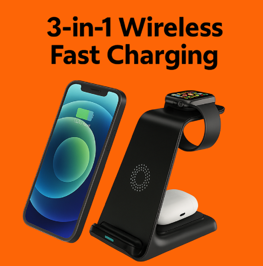 3-in-1 Wireless Fast Charging Dock Station for Apple Devices-NEW