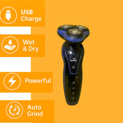 4D 3-Head Cordless Electric Shaver – Men's Beard Trimmer with USB Charging (IPX7 Waterproof)-SN2203NEW