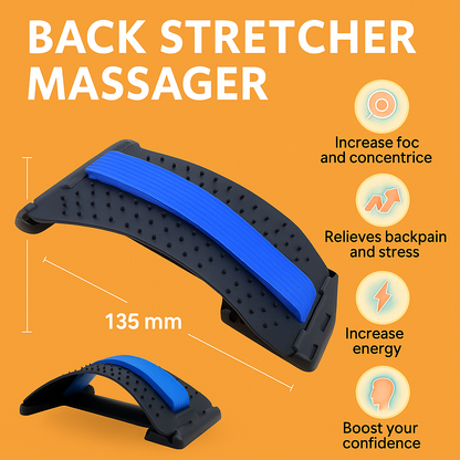 Back Massager Stretcher Fitness Lumbar Support Waist Spine Pain Relief AU -NEW