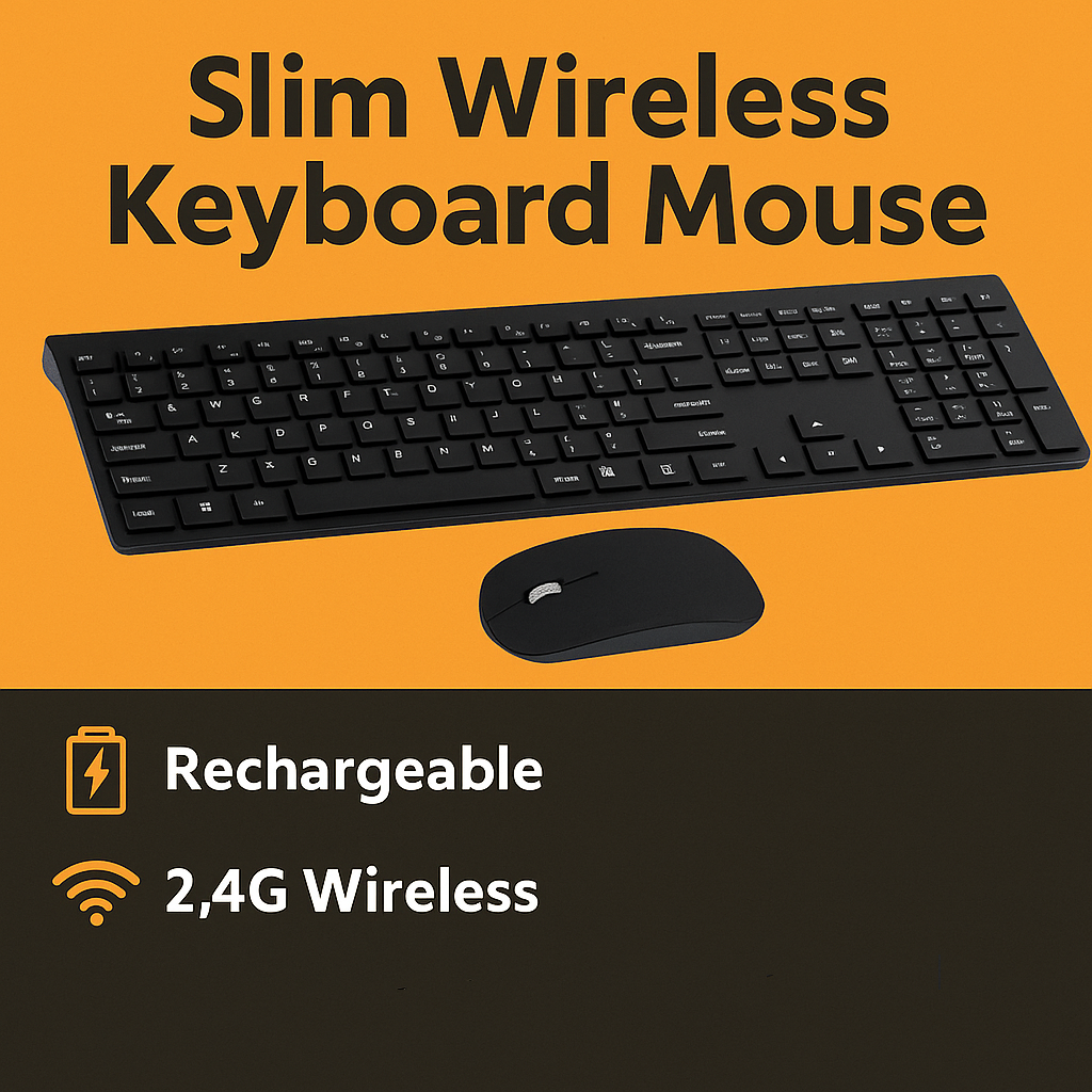 Slim Wireless Keyboard & Mouse Combo New