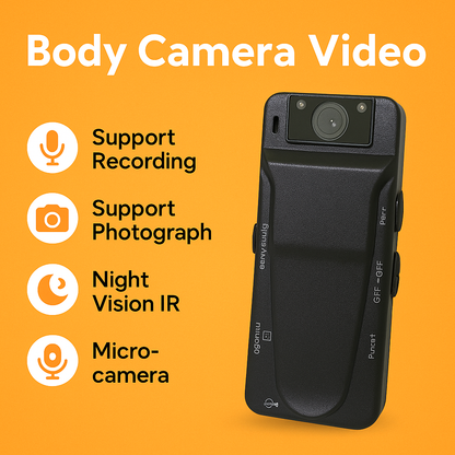 1080P Mini Police Body Camera with 180° Rotation & IR Night Vision-NEW