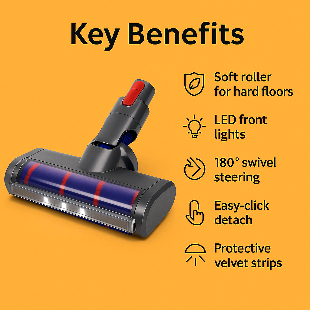 Electric Soft Roller Floor Brush Head Replacement for Dyson V7 V8 V10 V11 Vacuum – AU Stock-NEW