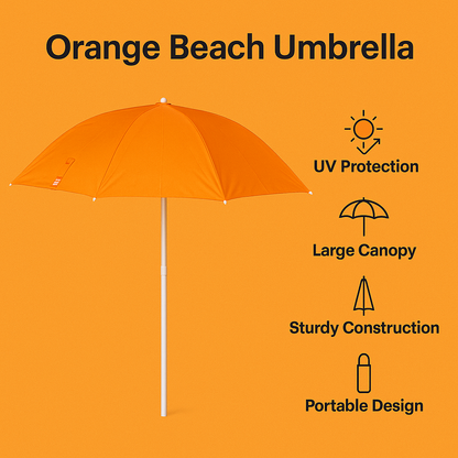 180cm Beach Umbrella Sun Shade – 150cm Wide Outdoor XL Size -NEW