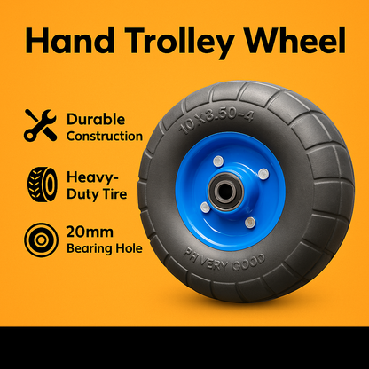 2PCS 10" Solid Hand Trolley Wheels Puncture Proof Heavy Duty-NEW
