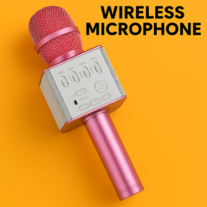 Wireless Bluetooth Karaoke Microphone Speaker – Handheld Mic with Dual Speakers (Q9) -NEW