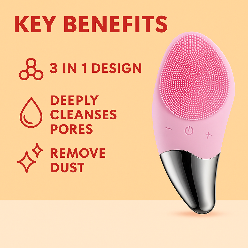 Silicone Facial Cleansing Brush – Electric Face Cleaning Brush (USB Rechargeable)-New