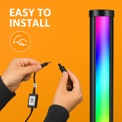 150CM RGB LED Floor Corner Lamp with Bluetooth App & Remote Control-NEW