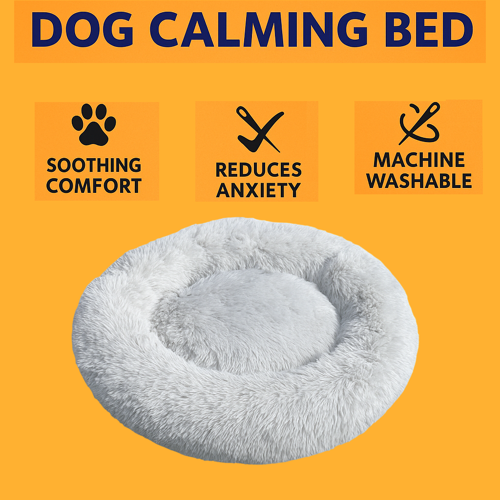 Dog Calming Pet Bed Large 90cm– Anti-Anxiety Plush Bed New