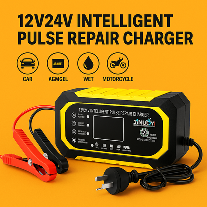 10A 12V/24V Smart Car Battery Charger with LCD Display – AU Plug-NEW