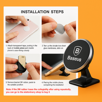 Baseus Magnetic Car Mount Holder 360° Rotation–New
