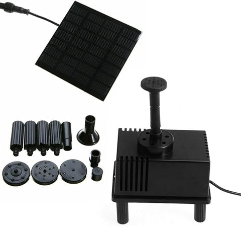 Solar Powered Water Pump Pond Garden Submersible Fountains + Sponge Filter